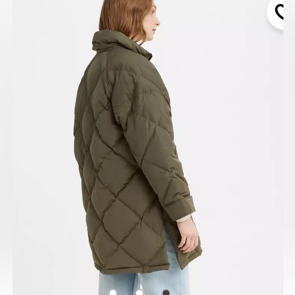 Levis diamond quilt women small down puffer coat - Picture 3 of 15